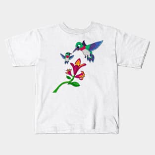 Hummingbird Mother and Daughter Kids T-Shirt